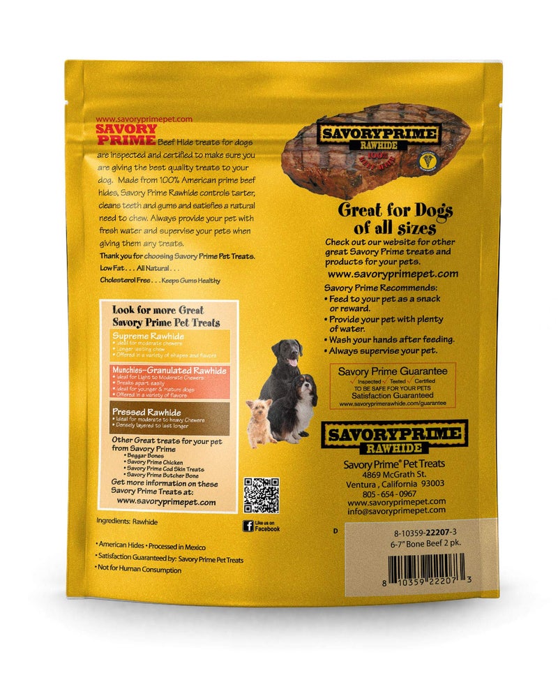 Savory Prime 2-Pack Supreme Bone, 6 To 7-Inch, Beef - Image 2