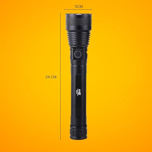 MZ M982 (Rechargeable LED Metal Torch) Zoomable 5 Modes Flashlight, Super Bright 200 W LED Light with 2400mAh Battery - Image 3