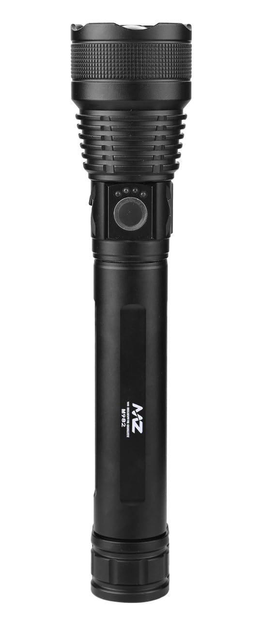 MZ M982 (Rechargeable LED Metal Torch) Zoomable 5 Modes Flashlight, Super Bright 200 W LED Light with 2400mAh Battery - Image 1