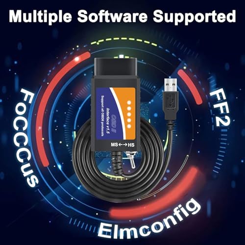 OBDResource محول ELM327 USB ماسح OBD2 لنظام ويندوز، أداة تشخيص ELMconfig FoCCCus مع مفتاح MS-Can/HS-Can لمركبات فورد ولينكولن ومازدا وميركوري - Image 3