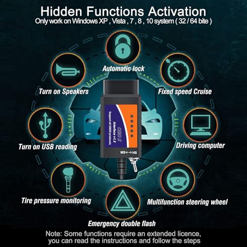 OBDResource محول ELM327 USB ماسح OBD2 لنظام ويندوز، أداة تشخيص ELMconfig FoCCCus مع مفتاح MS-Can/HS-Can لمركبات فورد ولينكولن ومازدا وميركوري - Image 5