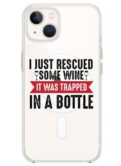 Magnetic Case for iPhone 14 Plus 6.7-inch Compatible with MagSafe Wireless Charging, Shockproof Phone Bumper Cover Wine trapped in bottle black copy