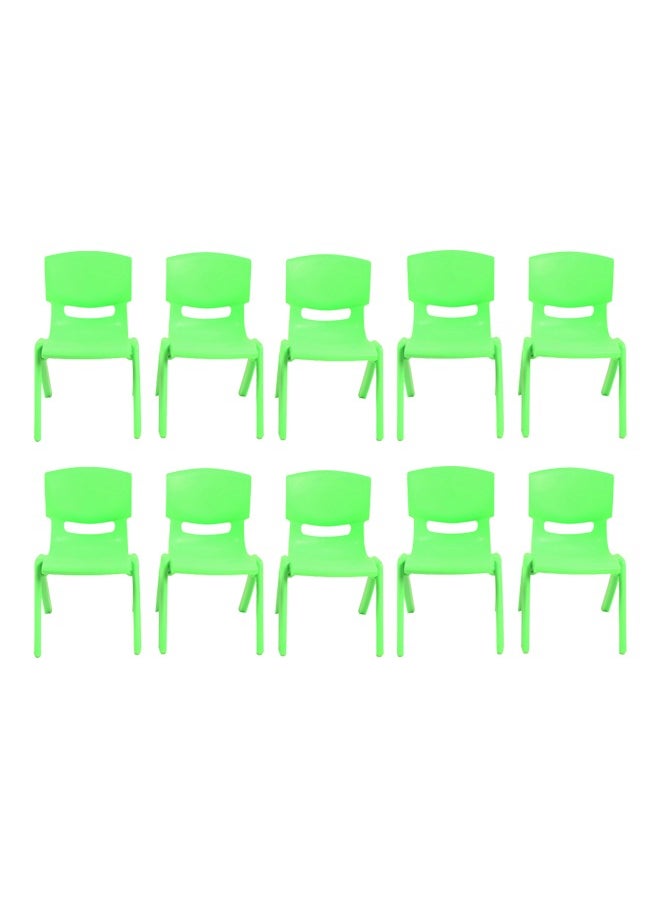 JSAITOYS 10-Piece Kids Furniture Stackable Chair Green Color Green  - Image 1