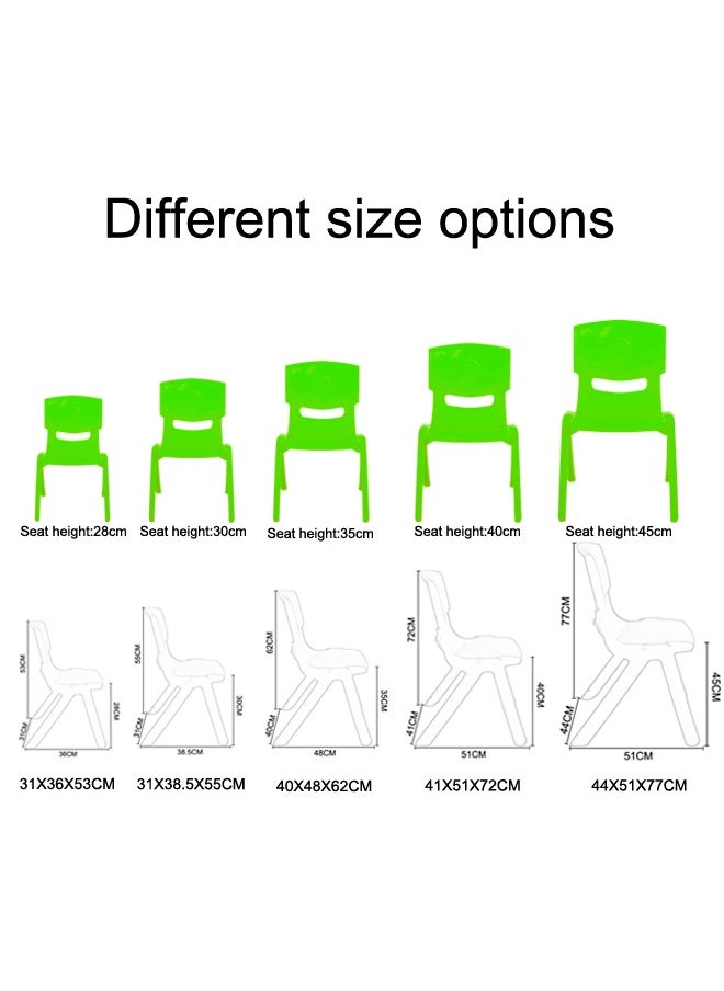 JSAITOYS 10-Piece Kids Furniture Stackable Chair Green Color Green  - Image 2