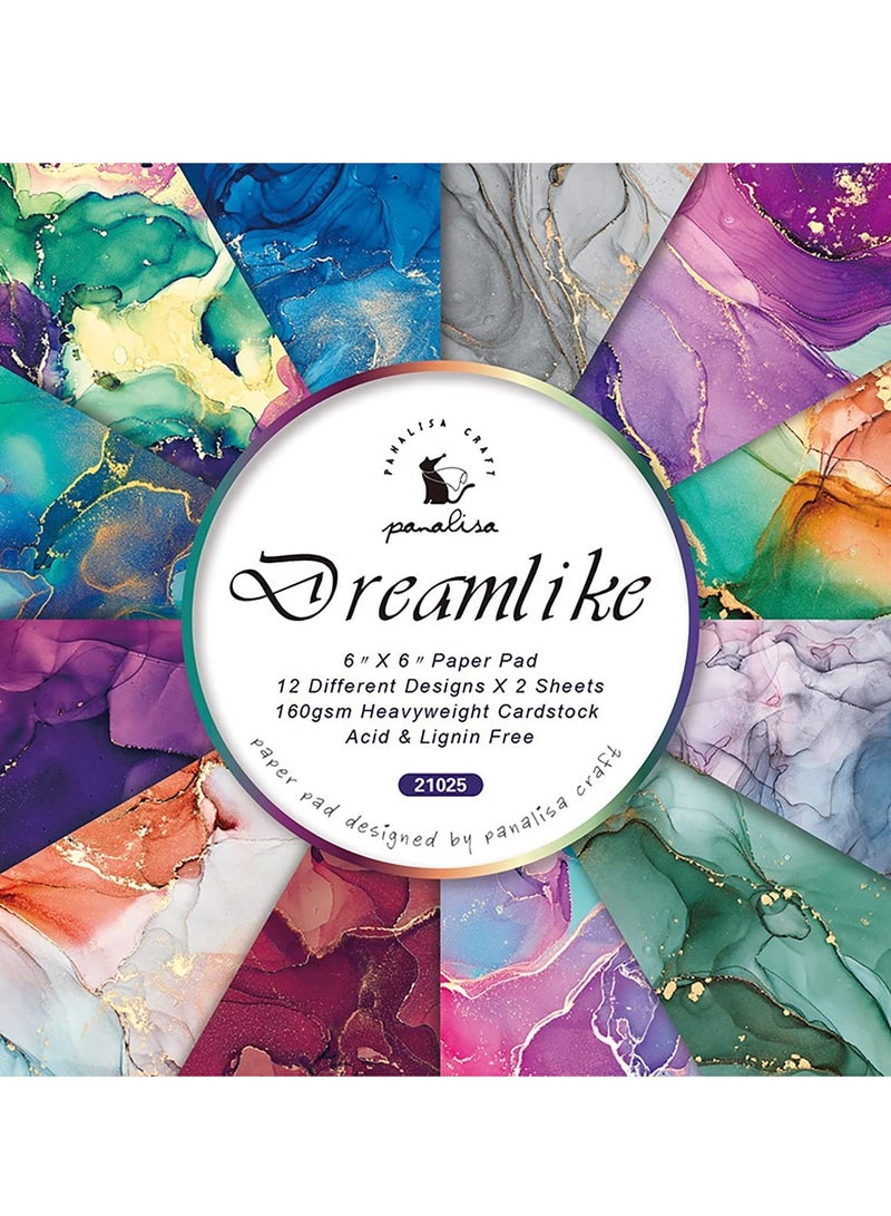 24 Sheets Scrapbook Paper Set, 6x6 Cardstock Pads, Single-Sided Decorative Craft Paper for Scrap DIY Photo Albums, Writing, Card Making - Image 1