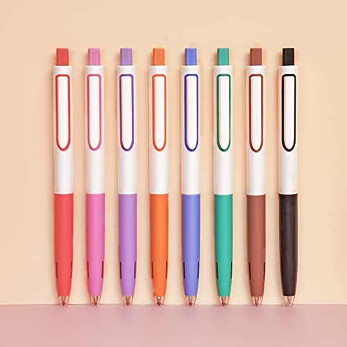WRITECH Retractable Gel Ink Pens: Multicolor 0.5mm Fine Point Pen No Smear & Bleed for Journaling Sketching Drawing Notetaking Extra Smooth Writing Silent Click Pen Set Up-Gel 8ct - Image 2