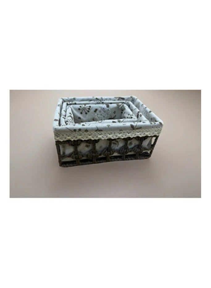 طقم سلال تخزين أنيق وعملي مكون من 3 قطع - Image 1