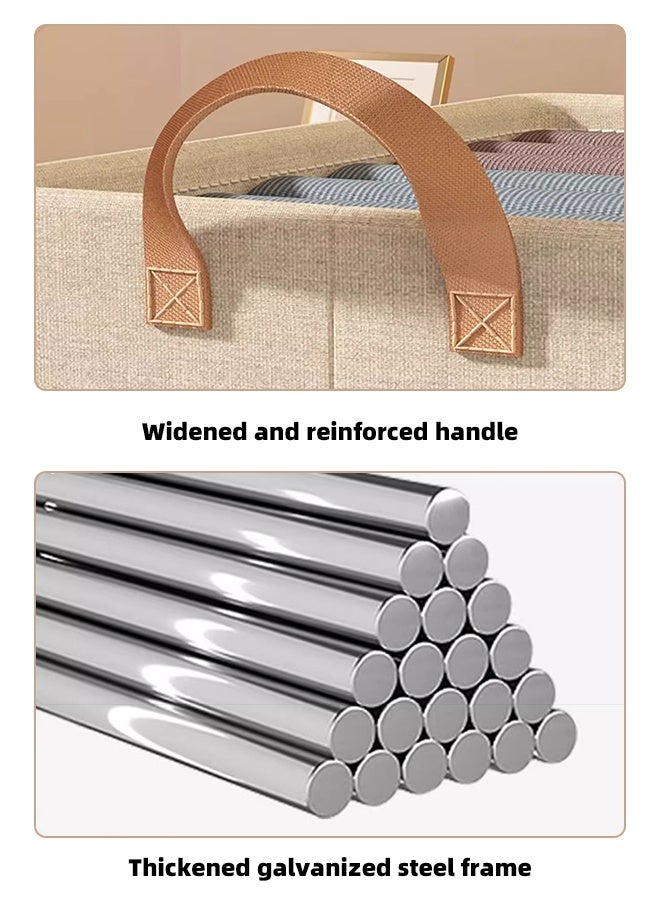 DESINO 3-Pack Foldable Fabric Storage Baskets with Handles, 26L Open-Top Organizer Bins for Clothes, Toys, Towels, Wardrobe and Shelves, Khaki, 40 × 27 × 21 cm - Image 5