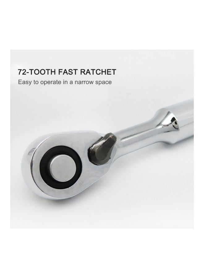 Loquat Mini Ratchet Wrench Spanner Silver/red 0.06kg - Image 5