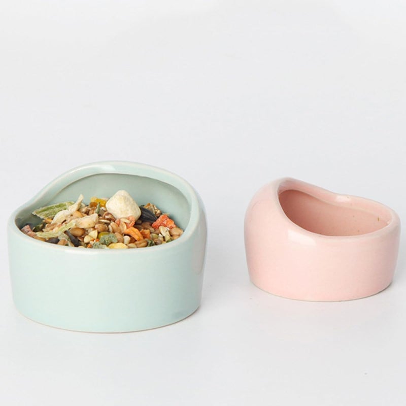 BESTonZON 5pcs Ceramic Hamster Feeding Bowls -bite -tip Small Animal Food and Water Dish Random Colors Pet Ceramic Bowls for Hamsters - Image 3