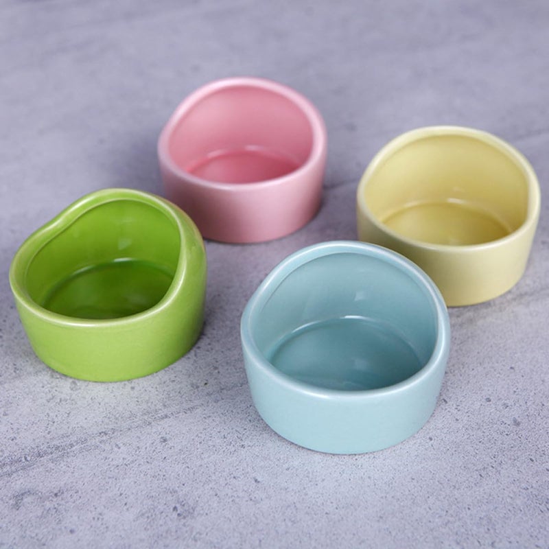 BESTonZON 5pcs Ceramic Hamster Feeding Bowls -bite -tip Small Animal Food and Water Dish Random Colors Pet Ceramic Bowls for Hamsters - Image 1