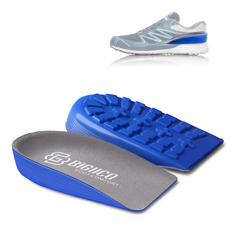 BIGIICO 1/2 inch Heel Lifts Inserts Cushioned Arch Support Insoles with Hidden Lift Technology, Plantar Fasciitis Relief Inserts, Anti-Slip Heel Pads for All Day Standing Support (1 Pair) (Large) - Image 1