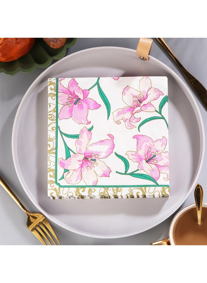 20 Pack Disposable Napkins Paper , Floral patterned Napkins, Birthday Party Decorations, Placemats