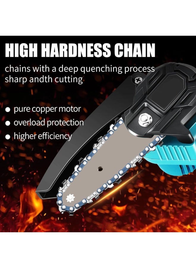 TriThardware 48V 8inch Mini Chainsaw Cordless, with 2pcs Batteries and Accessories, Handheld Tree Saw for Branch Pruning and Gardening, Brushless Chainsaw, Garden Yard DIY Tools-Blue Color - Image 5