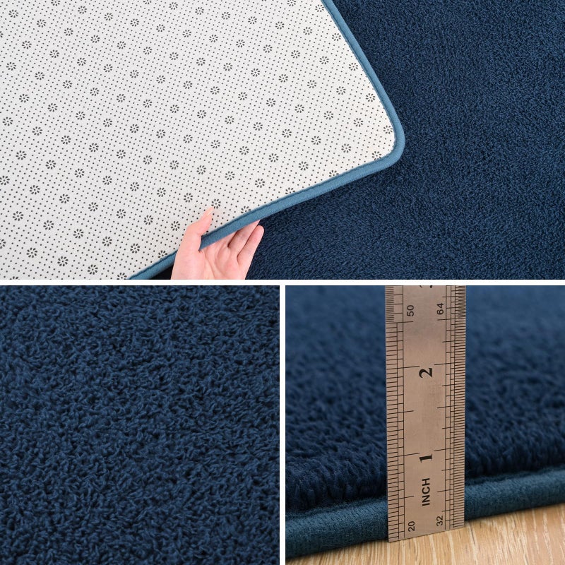 Pettop 4x6 ft Navy Blue Area Rugs for Bedroom Living Room, Washable Memory Foam Indoor Carpet, Modern Aesthetic Minimalist Non Slip Soft Comfy Carpet for Boys Girls Dorm Home Decor - Image 4