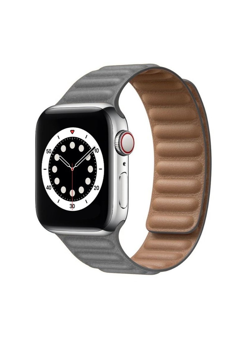 Compatible with Apple Watch Band 45mm 44mm 42mm, Genuine Leather Watch Strap Replacement for Apple Watch Series 7/6/5/4/SE/3/2/1 iWatch - Image 1