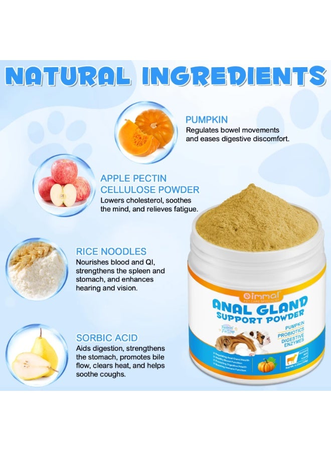 Oimmal 120 جرام مسحوق دعم الغدد الشرجية للكلاب مع اليقطين والبروبيوتيك وإنزيمات الهضم يعزز وظيفة الأمعاء الصحية وصحة الغدد الشرجية بنكهة لحم البقر اللذيذة معزز مناعة الكلاب - Image 3