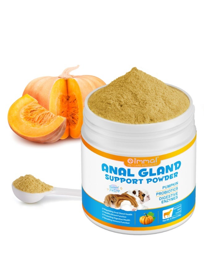 Oimmal 120 جرام مسحوق دعم الغدد الشرجية للكلاب مع اليقطين والبروبيوتيك وإنزيمات الهضم يعزز وظيفة الأمعاء الصحية وصحة الغدد الشرجية بنكهة لحم البقر اللذيذة معزز مناعة الكلاب - Image 2