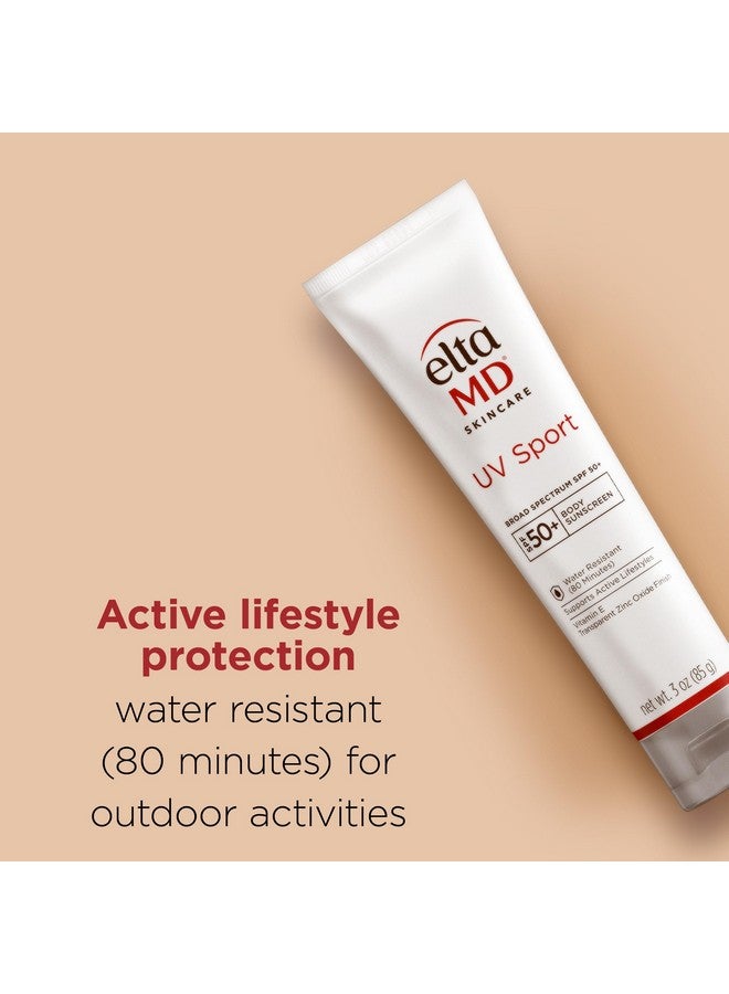 EltaMD UV Sport Sunscreen Lotion, SPF 50 Body Sunscreen, Water and Sweat Resistant, Oil-Free, Zinc Oxide Formula, Travel Size, 3 oz Tube - Image 2