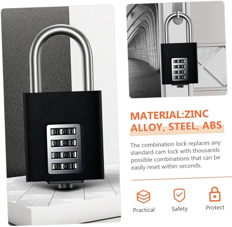 ميكيكيت قفل مركب مقاوم للماء من سبائك الزنك مع قفل رقمي مكون من 4 أرقام بدون مفتاح للبوابات الخارجية والأسوار وخزائن الصالات الرياضية - Image 4