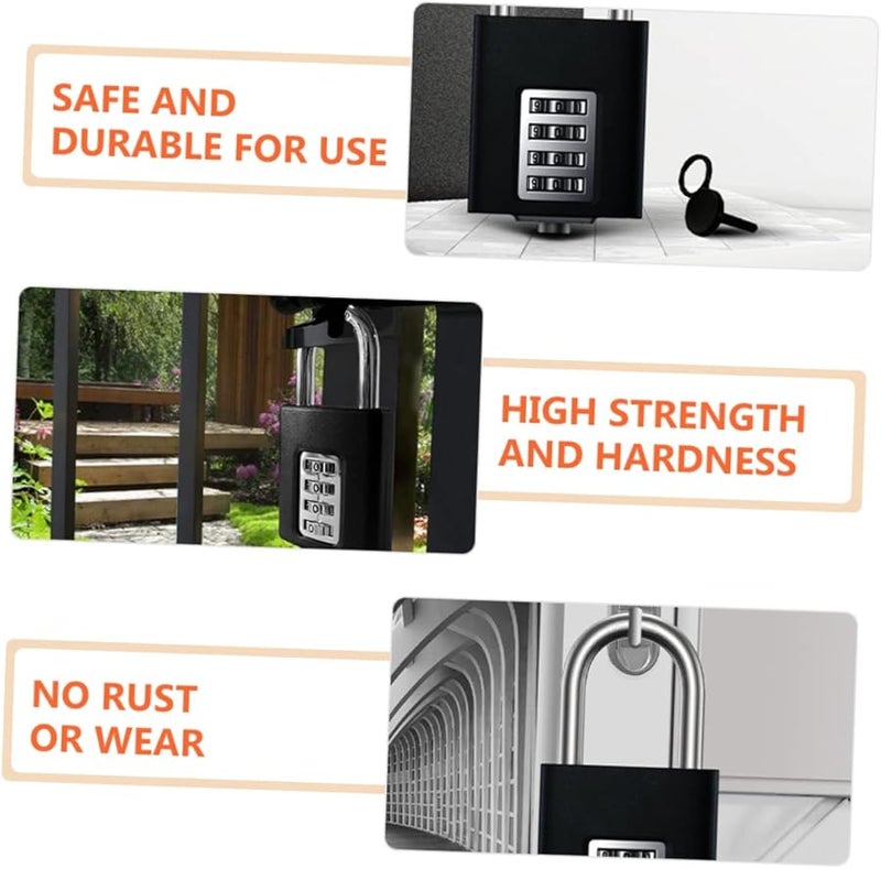ميكيكيت قفل مركب مقاوم للماء من سبائك الزنك مع قفل رقمي مكون من 4 أرقام بدون مفتاح للبوابات الخارجية والأسوار وخزائن الصالات الرياضية - Image 5