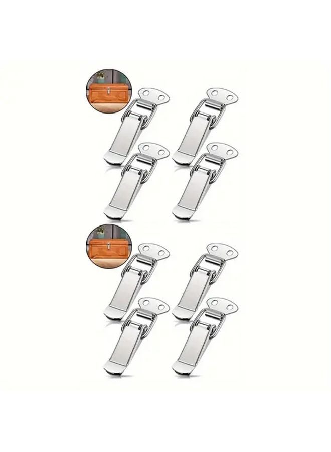 8pcs Heavy Duty 304 Stainless Steel Box Lock Buckle Spring Clasp Safety Lock - Image 1