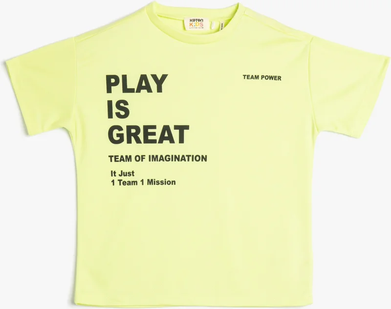 كوتون T-Shirt Printed Short Sleeve Crew Neck Cotton