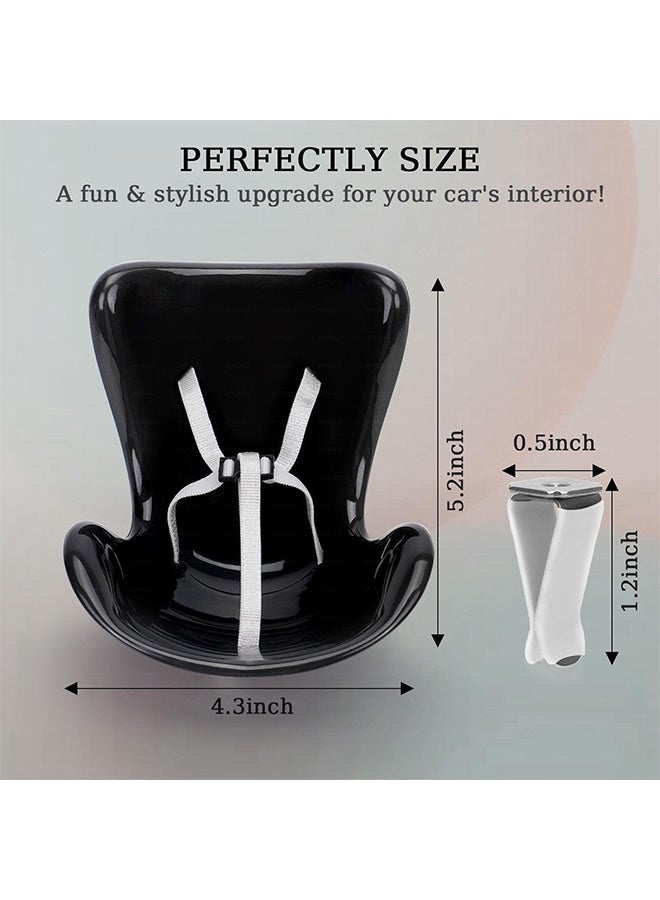 Ocean Car Seat for Dolls, Miniature Air Vent Clip Doll Seat for Car, Car Ornaments for Doll Display, Doll Accessory for Collectors & Interior Decor, Black (Doll Not Included) - Image 5