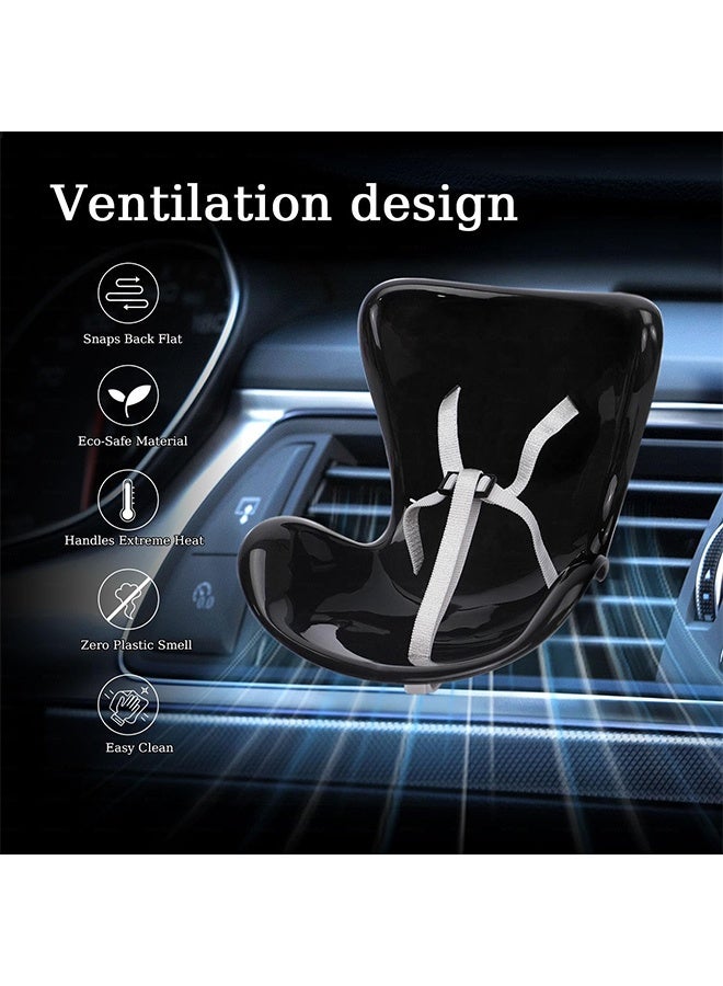 Ocean Car Seat for Dolls, Miniature Air Vent Clip Doll Seat for Car, Car Ornaments for Doll Display, Doll Accessory for Collectors & Interior Decor, Black (Doll Not Included) - Image 3