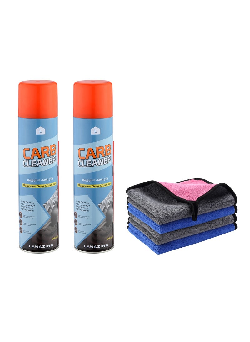 لوازم مجموعة منظف محرك السيارات مكونة من قطعتين مع 4 مساحات تنظيف 30x40 سم - Image 1