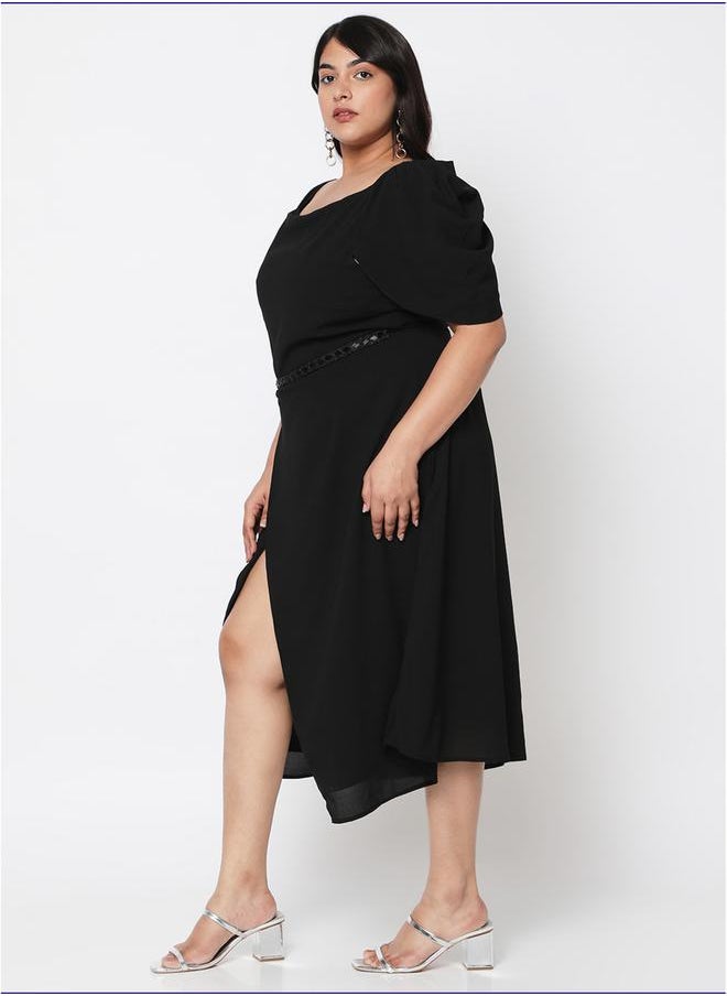 Plus Size Beaded Waistband Accent Wrap Front Midi Dress - pzsku/Z80242541C2AA5674B56CZ/45/_/1738970616/887bcea6-c564-43d6-bd3a-d8bfed2c3f5a