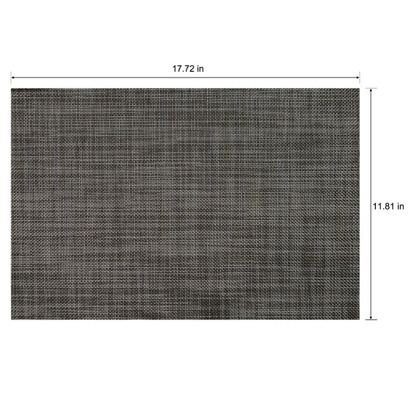 CADONO Placemats Set of 6 Washable Indoor/Outdoor Vinyl Place Mats for Dining Table Durable Non-Slip Heat Resistant PVC Weave Table Matsï¼ˆCappuccinoï¼‰ - Image 4