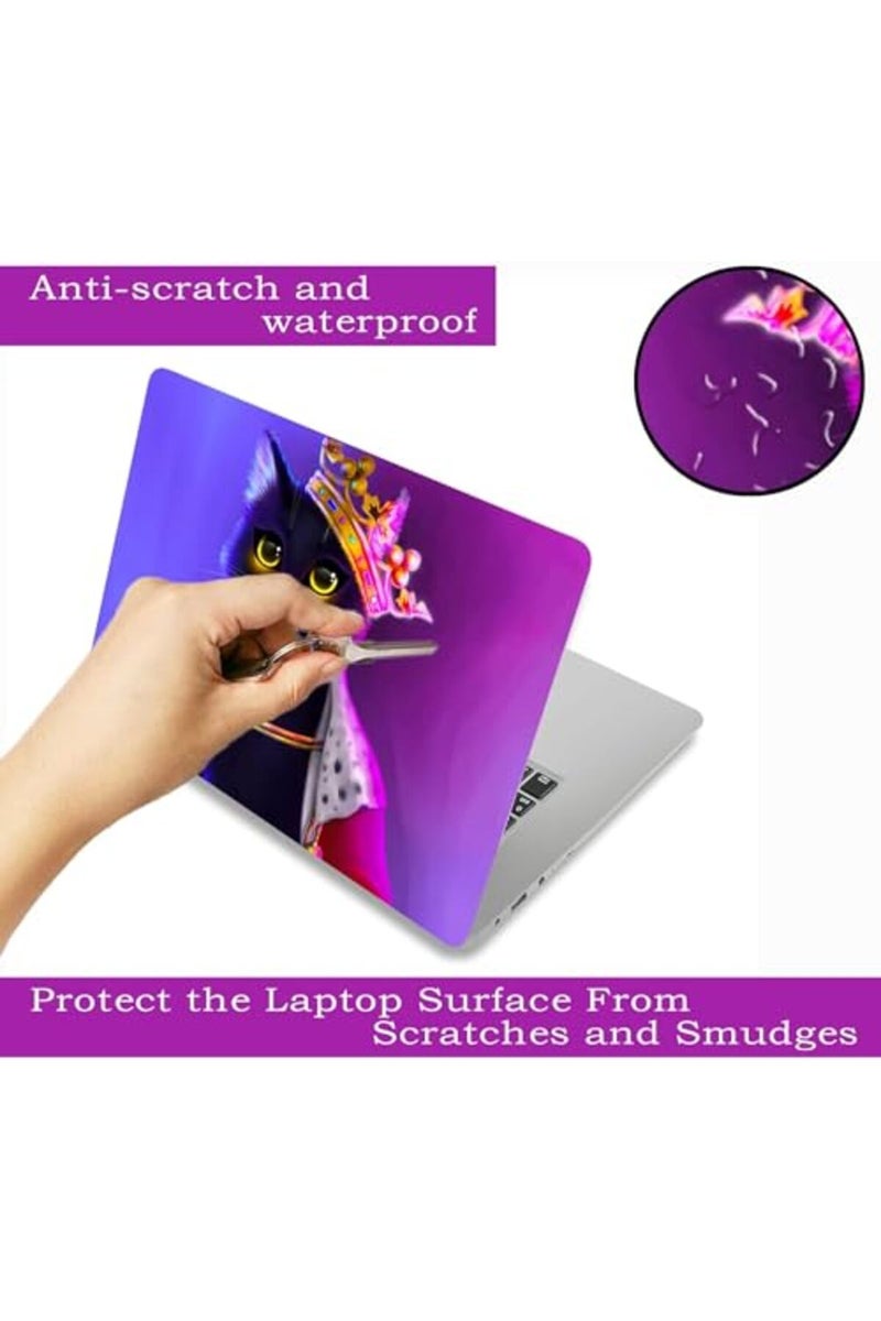 BPA Laptop Skin Sticker Decal, 12" 13" 13.3" 14" 15" 15.4" 15.6 inch Vinyl Cover Art Protector Notebook PC (Free 2 Wrist Pad Included), Decorative Waterproof Removable, Cat Princess - Image 3