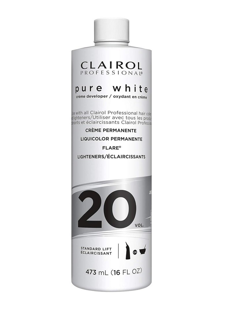 CLAIROL Pure White 20 Volume Creme Developer For Unisex 16 oz Cream - Image 1