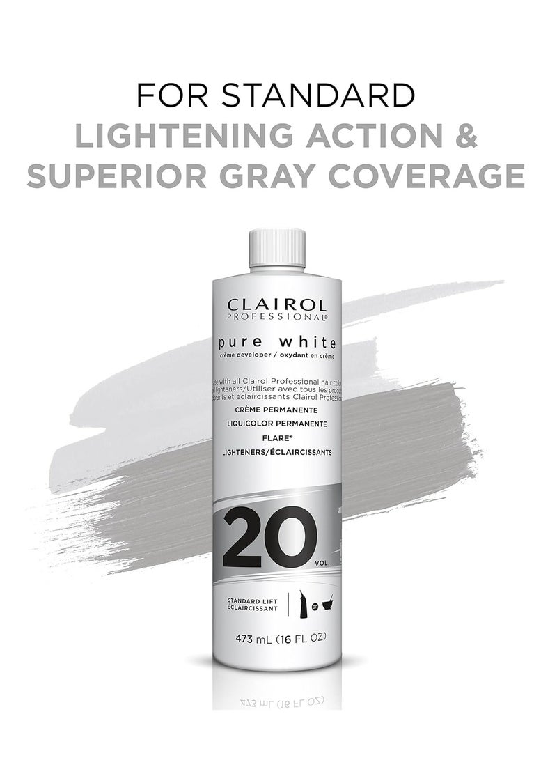 CLAIROL Pure White 20 Volume Creme Developer For Unisex 16 oz Cream - Image 2