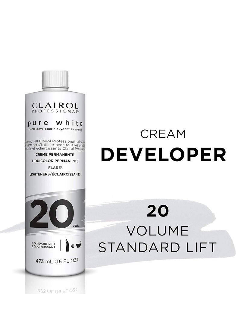 CLAIROL Pure White 20 Volume Creme Developer For Unisex 16 oz Cream - Image 3