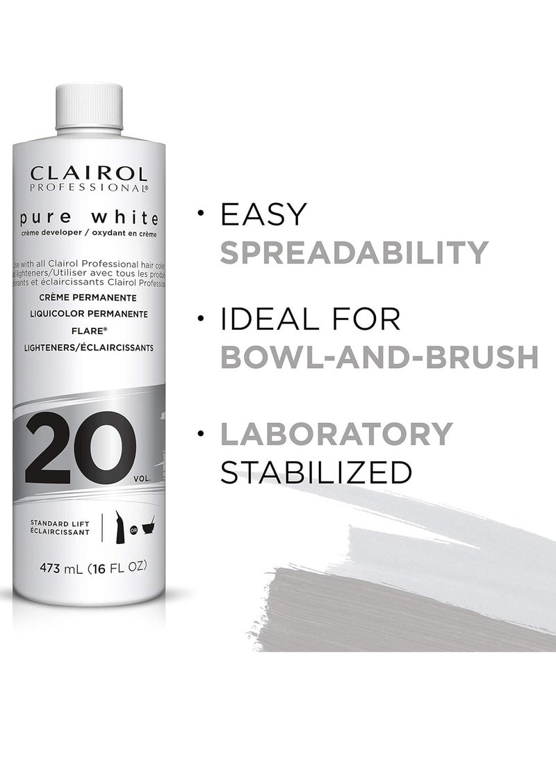 CLAIROL Pure White 20 Volume Creme Developer For Unisex 16 oz Cream - Image 4