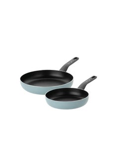 Pack Of 2 Aluminium Fring Pan Set  20,24 cm-Green