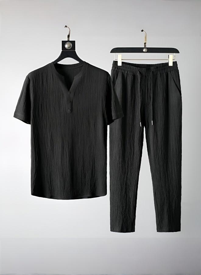 Loose Embroidered Shirt & Pants Set - Image 1