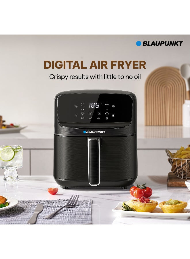 Blaupunkt Digital Airfryer 4.4L 1500W Appliance Featuring LED Display | Eight Preset Menus Rapid Circulation Technology | Cool Touch Housing Handle | Double Protection Home Kitchen Cooking 4.4 L 1500 W KAD414 black - Image 2
