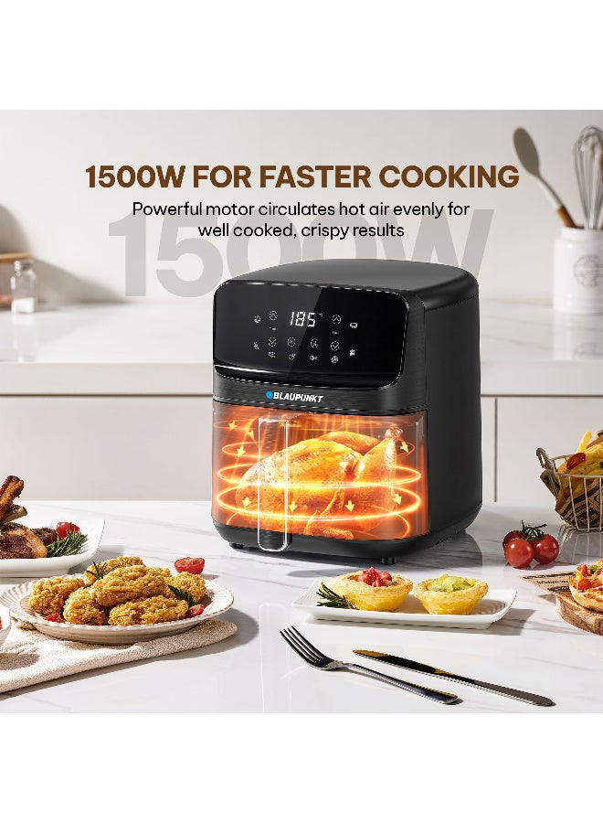 Blaupunkt Digital Airfryer 4.4L 1500W Appliance Featuring LED Display | Eight Preset Menus Rapid Circulation Technology | Cool Touch Housing Handle | Double Protection Home Kitchen Cooking 4.4 L 1500 W KAD414 black - Image 3