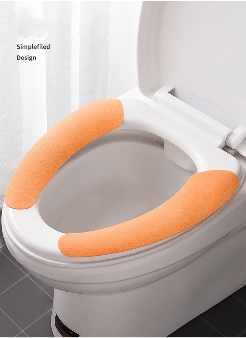Beirui Toilet Cover, 2 Pair Washable Household Toilet Cover Pads, Self-Adhesive Portable Reusable Sanitary Toilet Cover Pads.  - Image 4