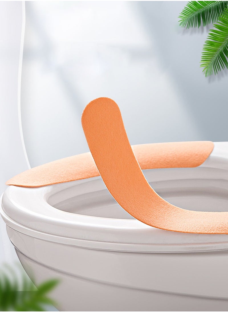 Beirui Toilet Cover, 2 Pair Washable Household Toilet Cover Pads, Self-Adhesive Portable Reusable Sanitary Toilet Cover Pads.  - Image 3