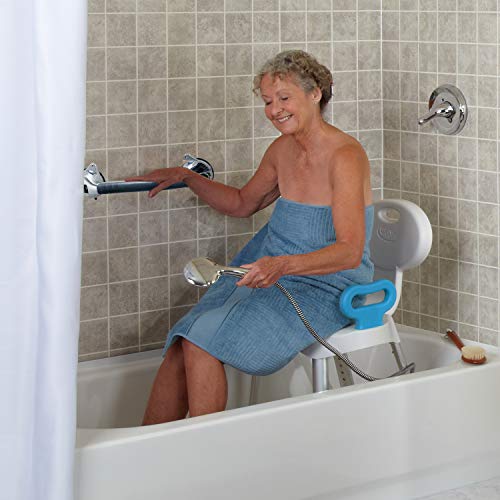Carex Ultra Grip Shower Grab Bar - Shower Handle and Bathroom Bar - 16 Inch Safety Bar with Dual Locking Suction Cups for Bathtubs and Showers, Chrome - Image 5
