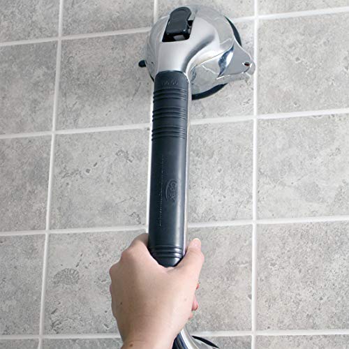 Carex Ultra Grip Shower Grab Bar - Shower Handle and Bathroom Bar - 16 Inch Safety Bar with Dual Locking Suction Cups for Bathtubs and Showers, Chrome - Image 4