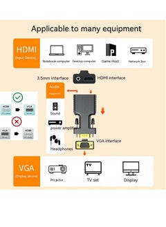 Generic HDMI to VGA Adapter Converter, HDMI VGA Adapter Suitable for laptops, Old Computers, Monitors, projectors.HDMI to 3.5mmaudio Adapter, HDMI-To-Vga Adapters  - Image 2