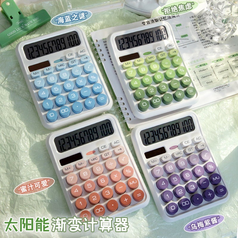 Dopamine Contrast Color Calculator, Solar and Battery Dual Use, 12-Digit Display, for Office and School - Image 2