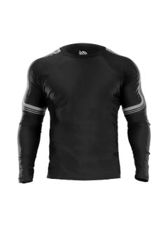 Sanabul  Sanabul Core Long Sleeve Jiu Jitsu Rash Guard MMA BJJ Wrestling Shirt Grappling GUN METAL LARGE  - Image 1
