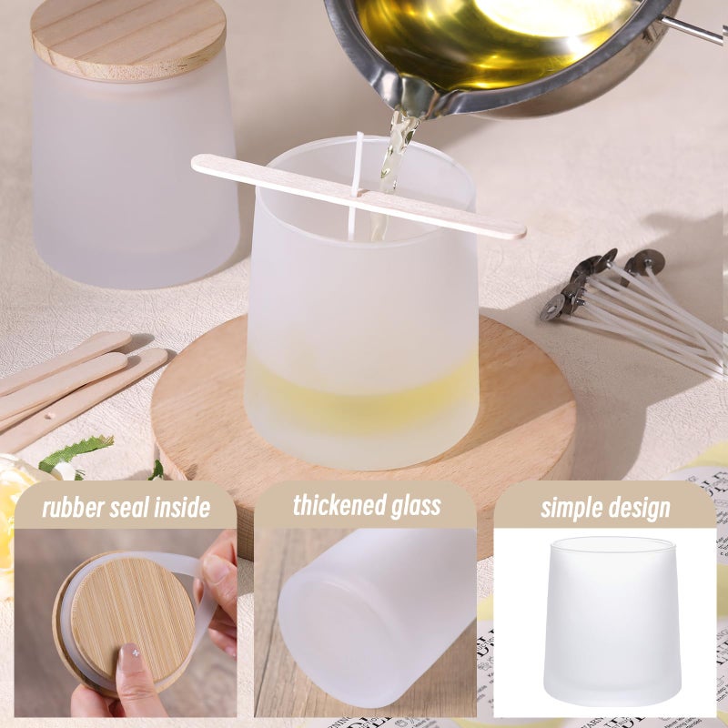 DARJEN 12 Pack Frosted White Candle Jars for Making Candles- 9 OZ Empty Glass Candle Making Jars with Making Kits, Candle Making Supplies Candle Containers for Home DIY & GIFS - Image 3