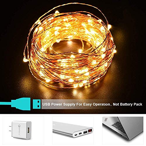 XERGY 20 Meter 200 LED's Waterproof Fairy Decorative Stary String Light - 1 M USB Powered (Copper Wires, Sturdy Quality) Warm White - Home DIY NYE Decoration Lights Diwali Lights for Home Decoration - Image 3